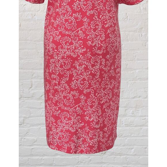Karen Scott Sport Coral & White Floral Half Sleeve Shirt Shift Dress Sz M Garden - Picture 6 of 7